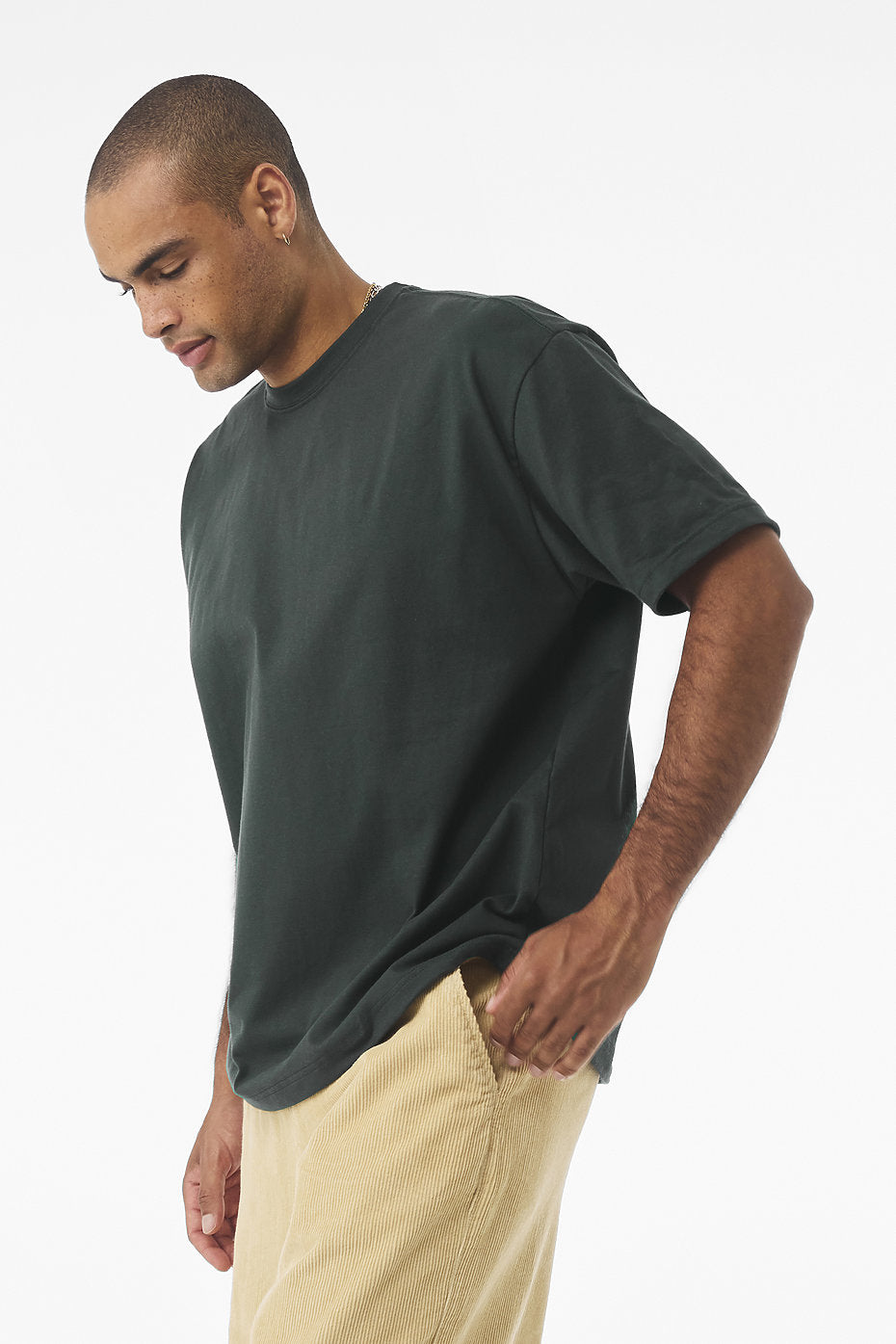 Drop Shoulder Oversized T-Shirt - Olive