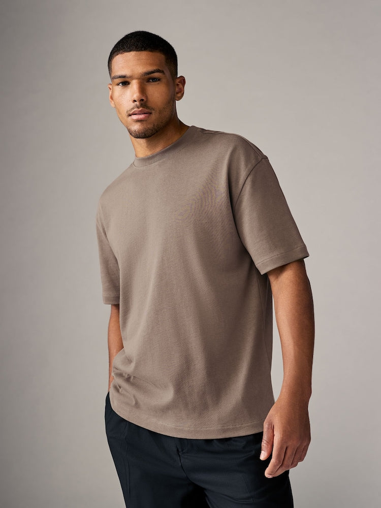 Drop Shoulder Oversized T-Shirt - Smokey Taupe
