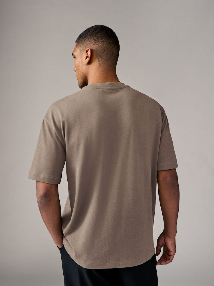 Drop Shoulder Oversized T-Shirt - Smokey Taupe