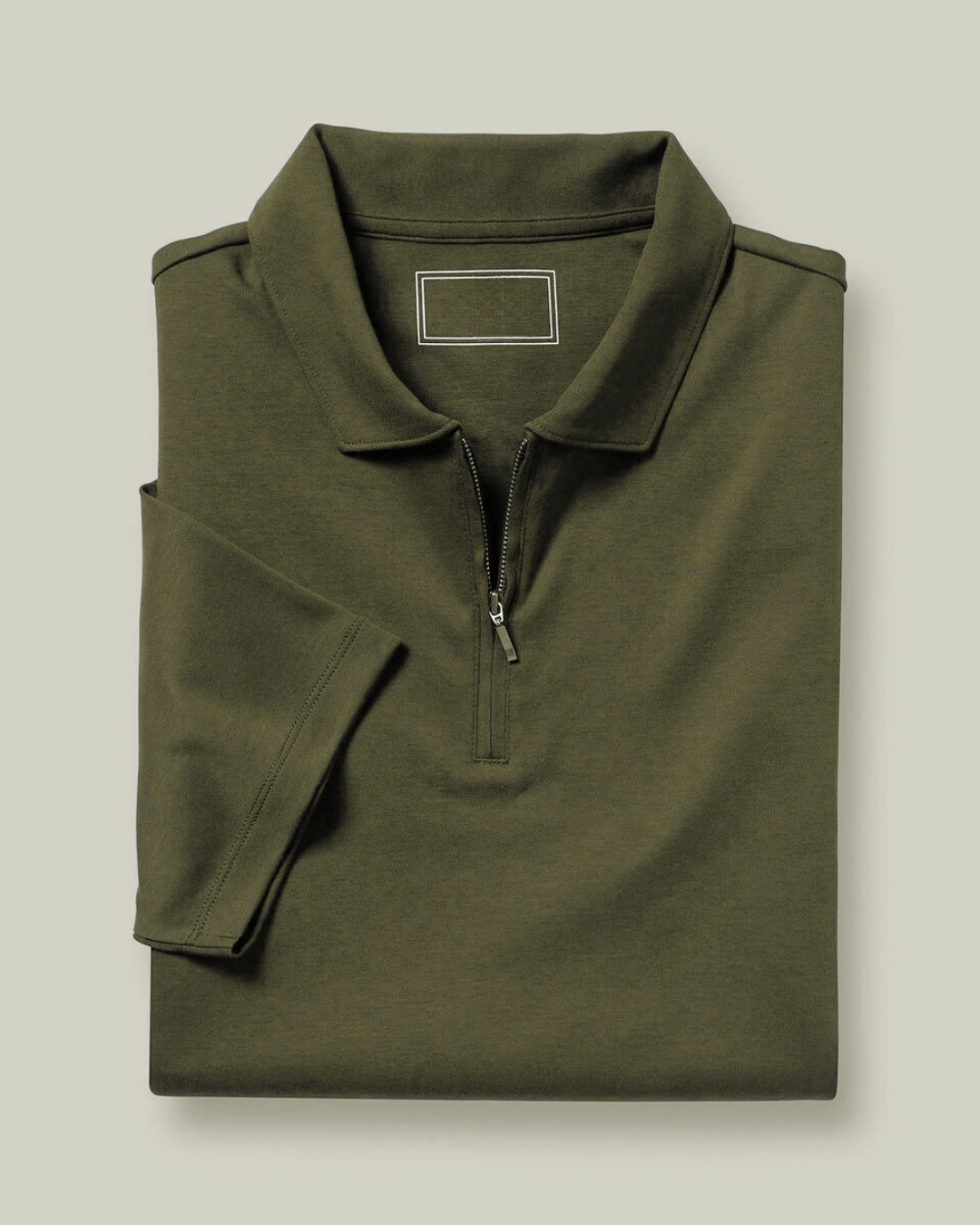Flat Collar Polo - Olive