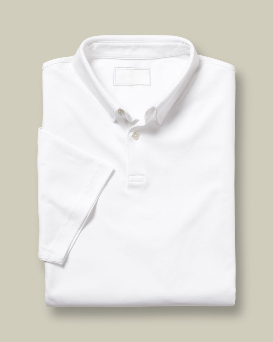 Flat Collar Polo - White