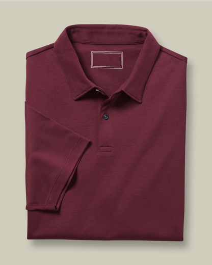 Flat Collar Polo - Wine