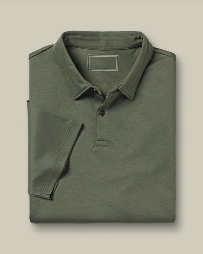 Flat Collar Polo - Olive