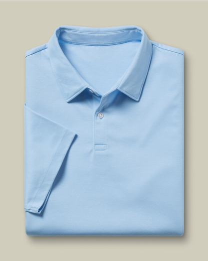 Flat Collar Polo - Powder Blue