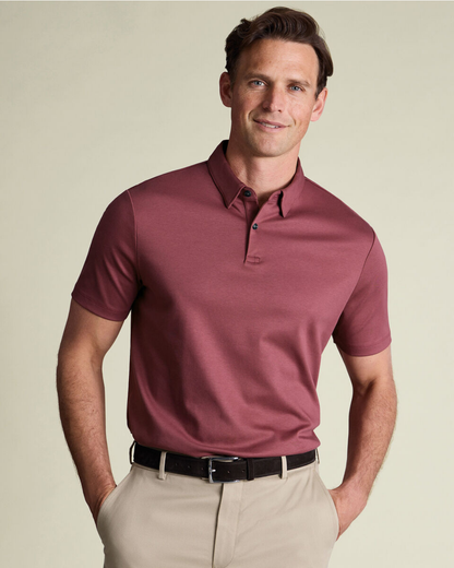 Flat Collar Polo - Dusty Rose