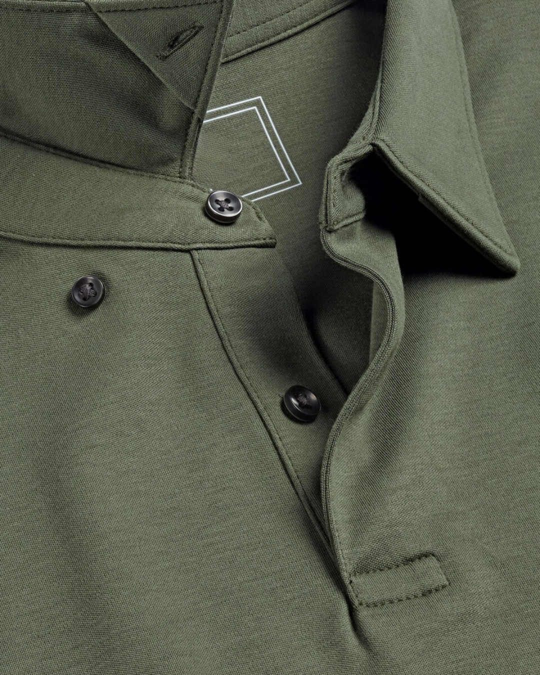 Flat Collar Polo - Olive