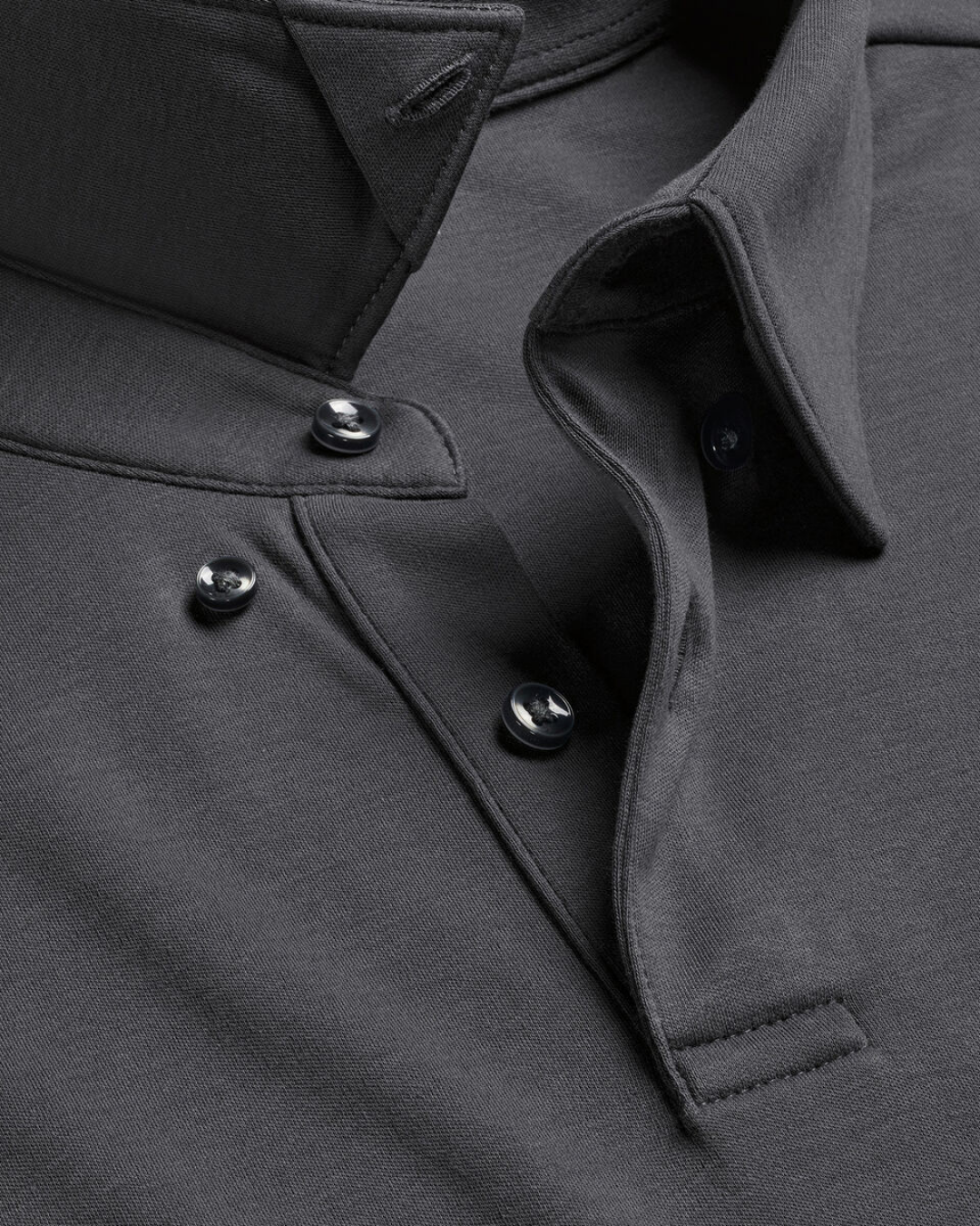Flat Collar Polo - Dark Grey