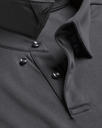 Flat Collar Polo - Dark Grey