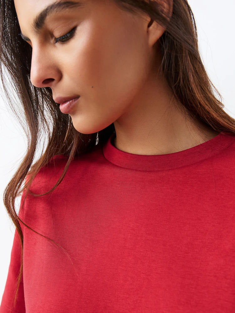 Crew Neck T-Shirt - Red