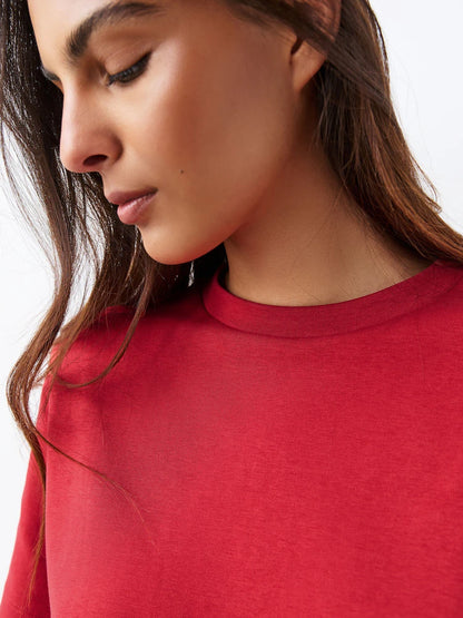 Crew Neck T-Shirt - Red