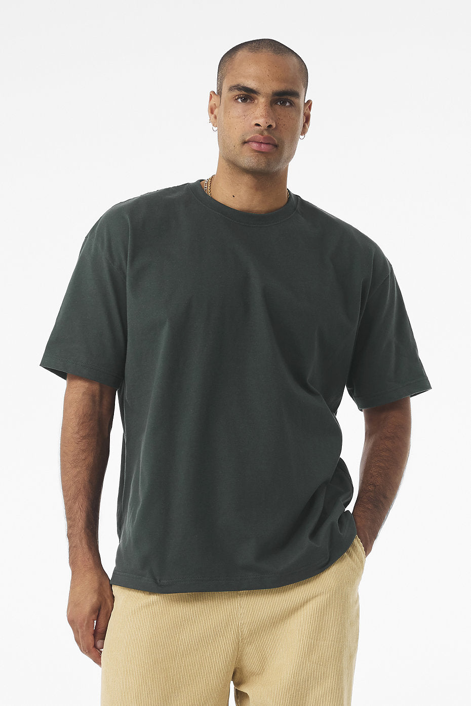 Drop Shoulder Oversized T-Shirt - Olive