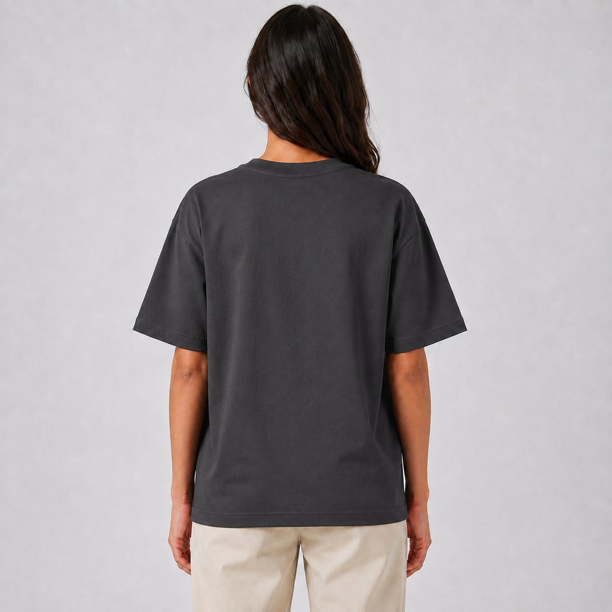 Drop Shoulder Oversized T-Shirt - Charcoal