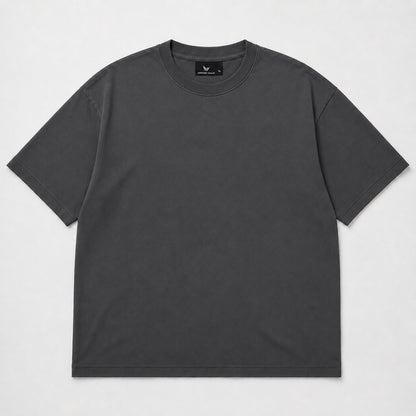 Drop Shoulder Oversized T-Shirt - Charcoal