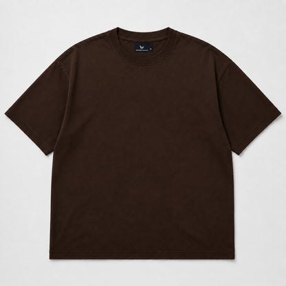 Drop Shoulder Oversized T-Shirt - Chocolate