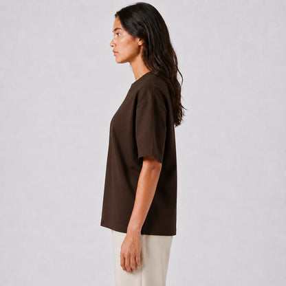 Drop Shoulder Oversized T-Shirt - Chocolate