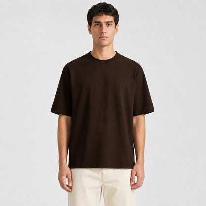 Drop Shoulder Oversized T-Shirt - Chocolate
