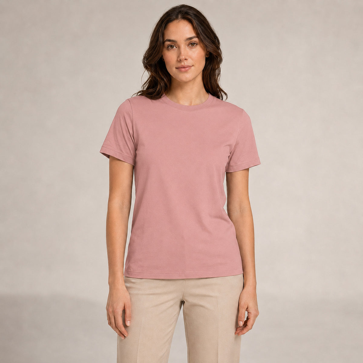 Crew Neck T-Shirt - Dusty Rose