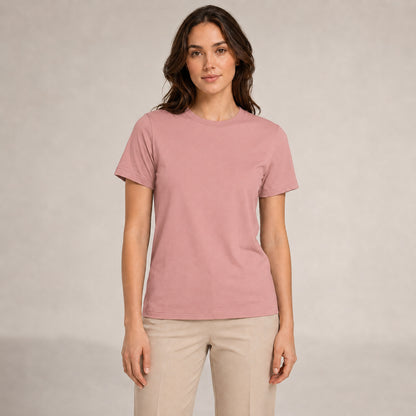 Crew Neck T-Shirt - Dusty Rose