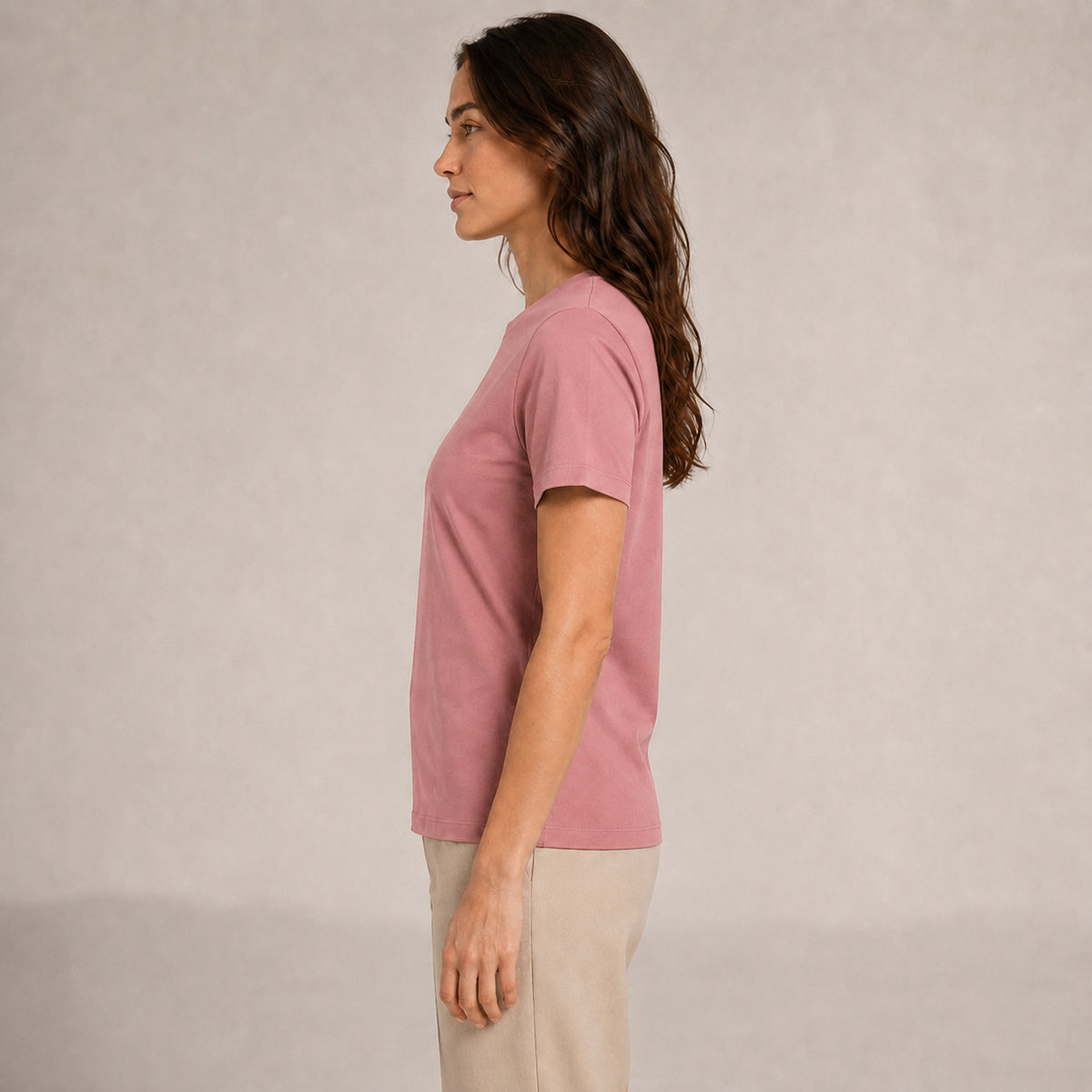 Crew Neck T-Shirt - Dusty Rose
