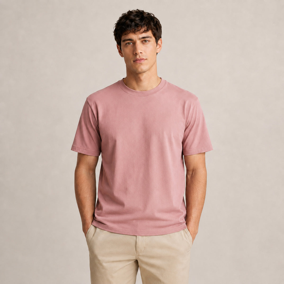 Crew Neck T-Shirt - Dusty Rose