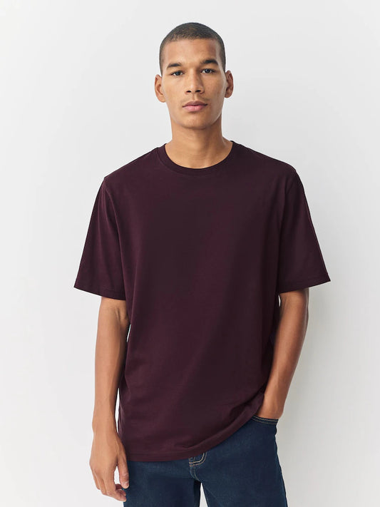 Crew Neck T-Shirt - Wine