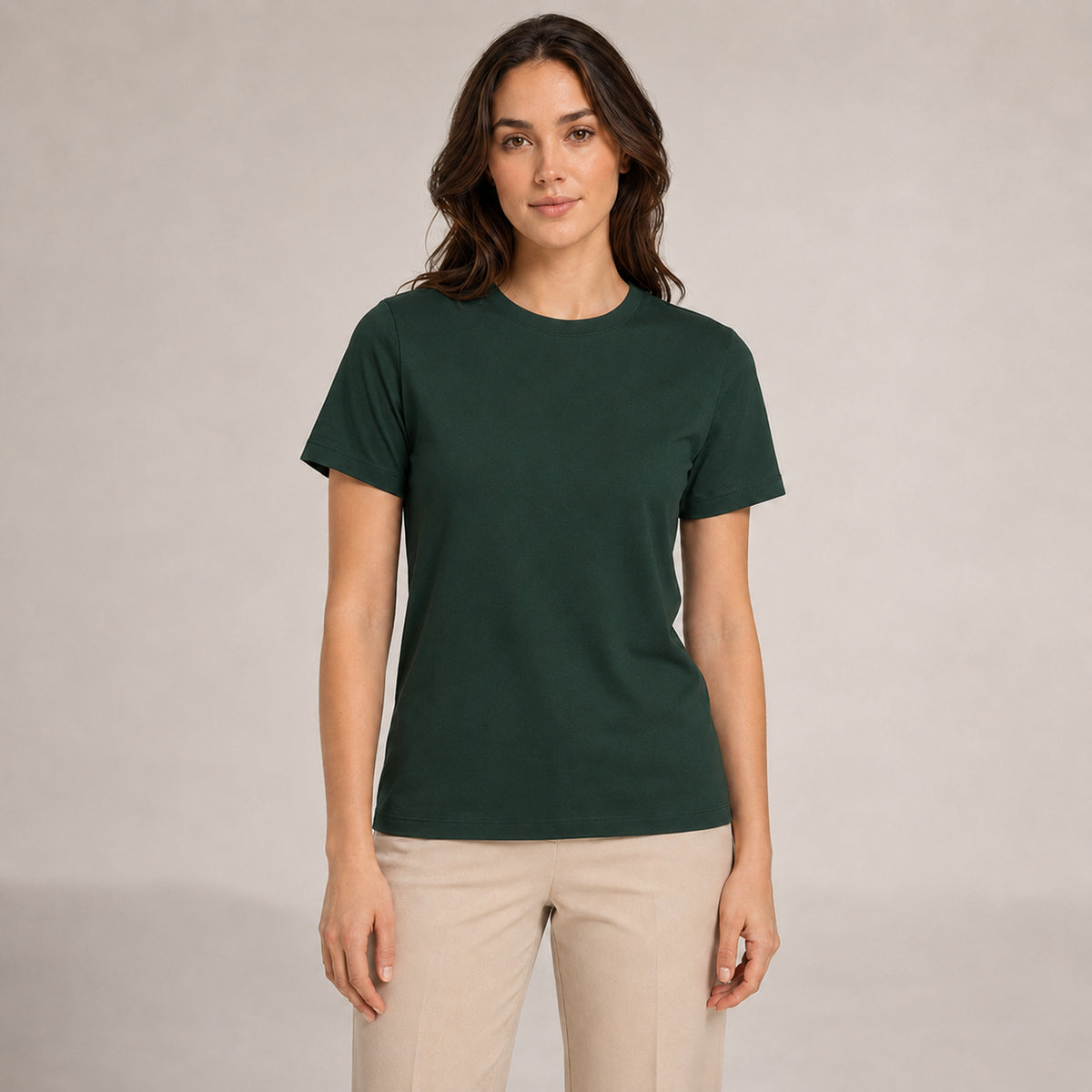 Crew Neck T-Shirt - Forest Green