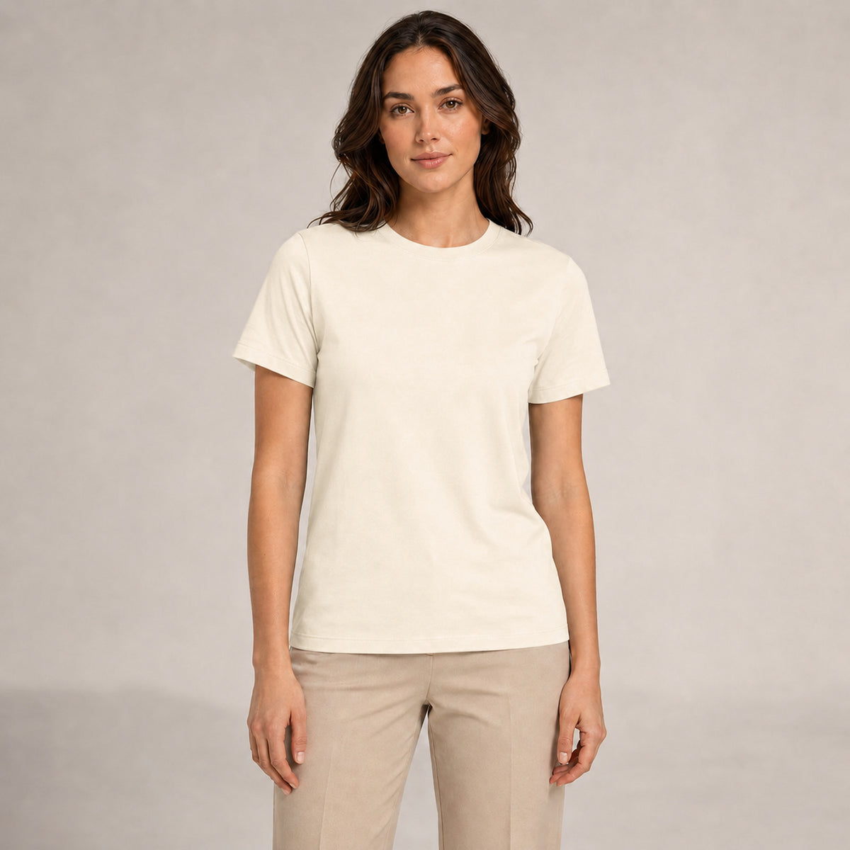 Crew Neck T-Shirt - Ivory