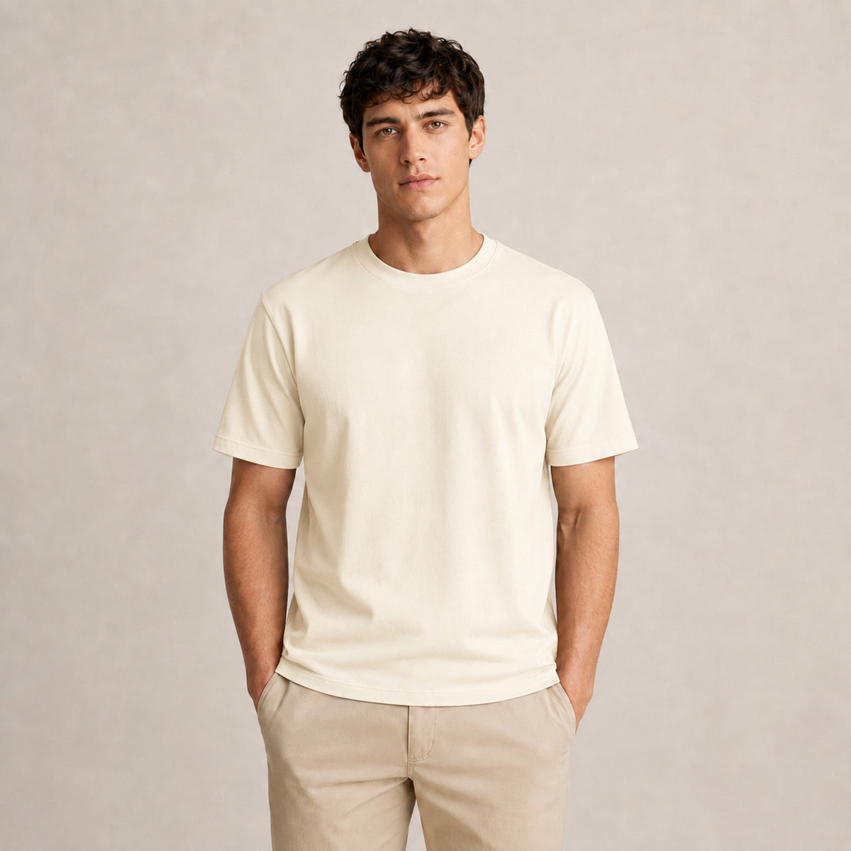 Crew Neck T-Shirt - Ivory