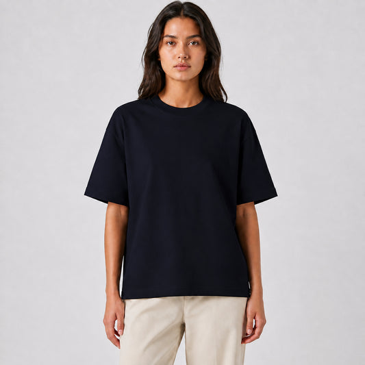 Drop Shoulder Oversized T-Shirt - Navy