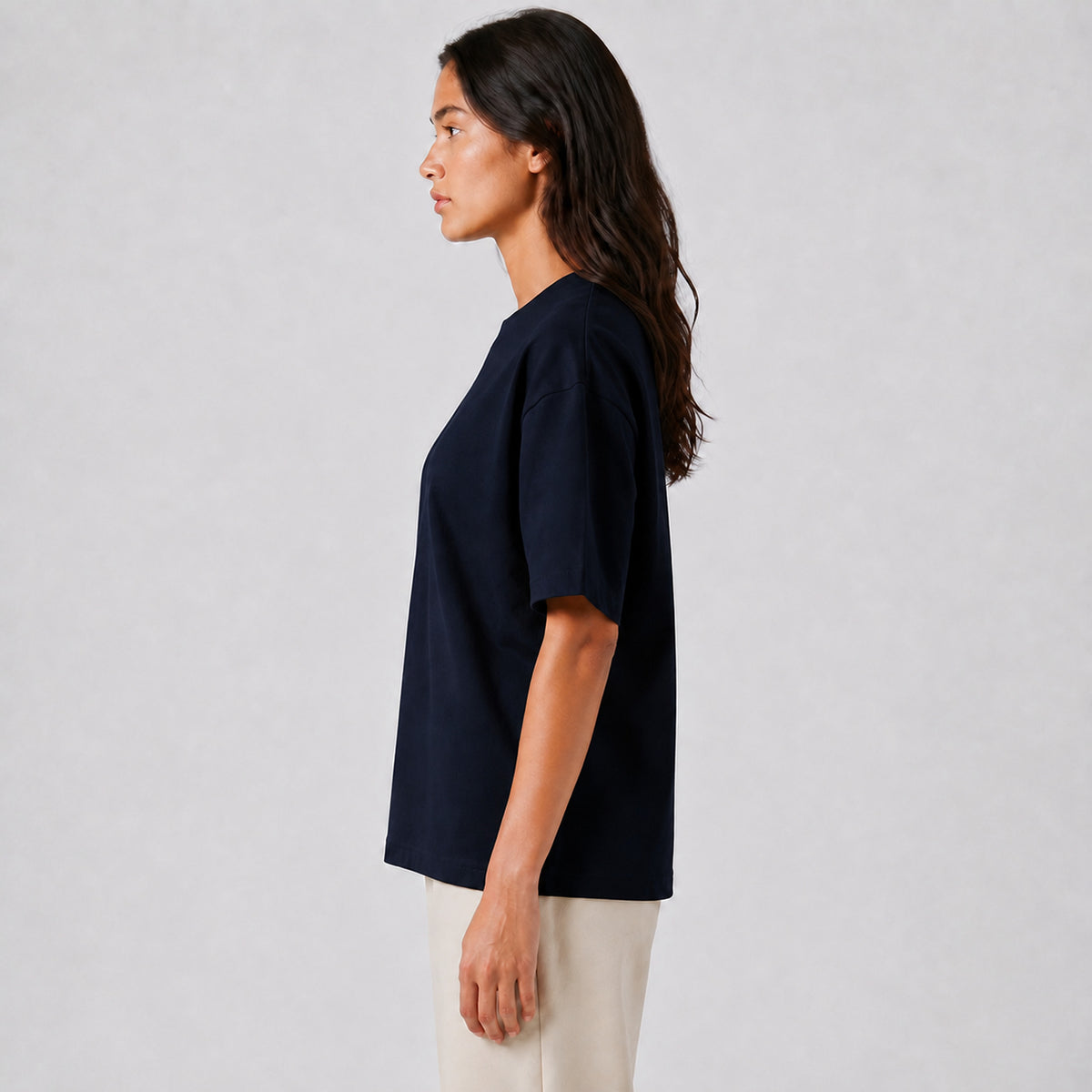 Drop Shoulder Oversized T-Shirt - Navy