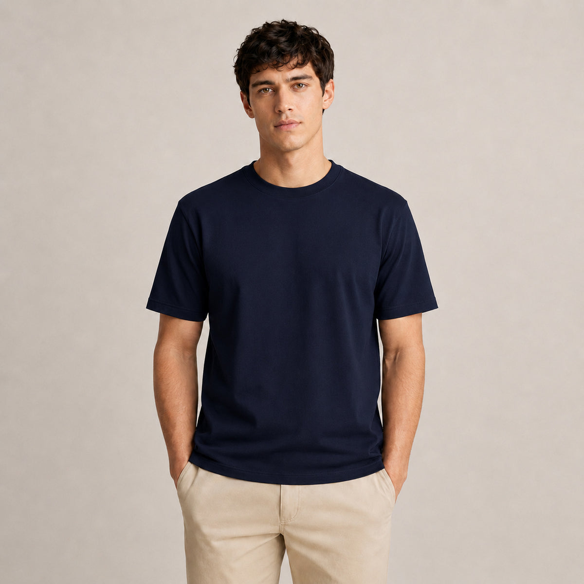Crew Neck T-Shirt - Navy