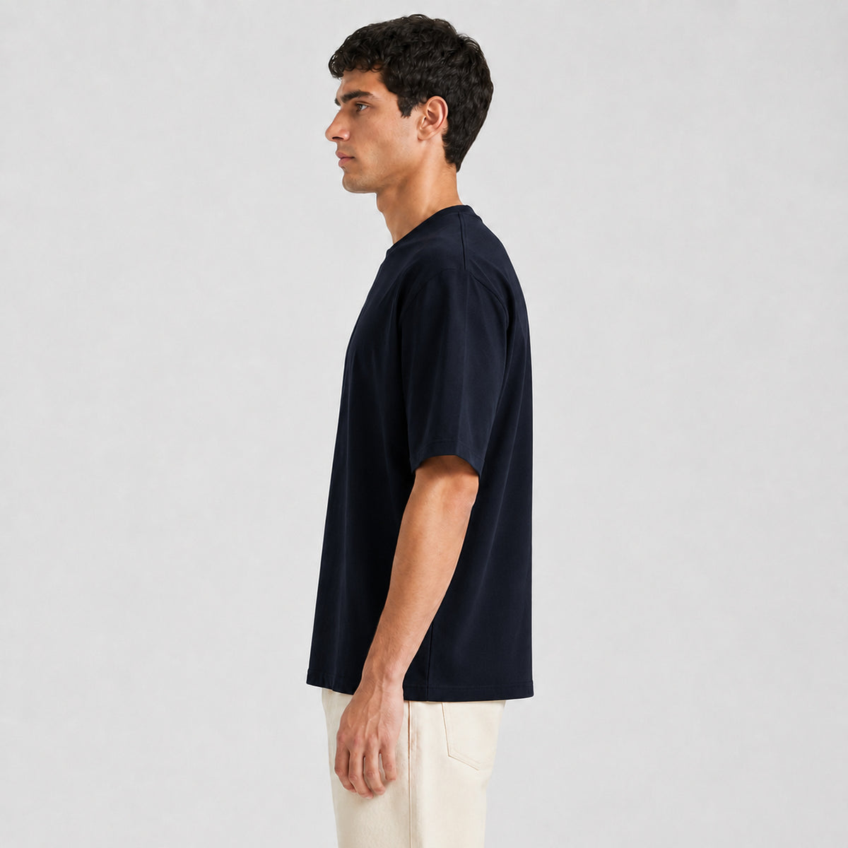 Drop Shoulder Oversized T-Shirt - Navy