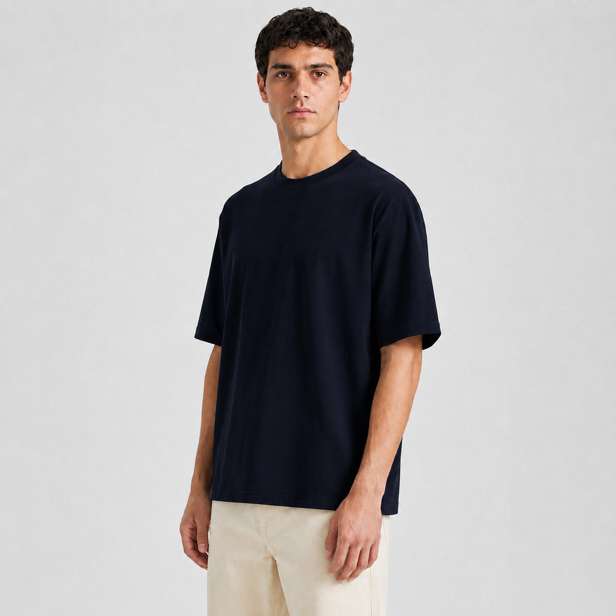 Drop Shoulder Oversized T-Shirt - Navy