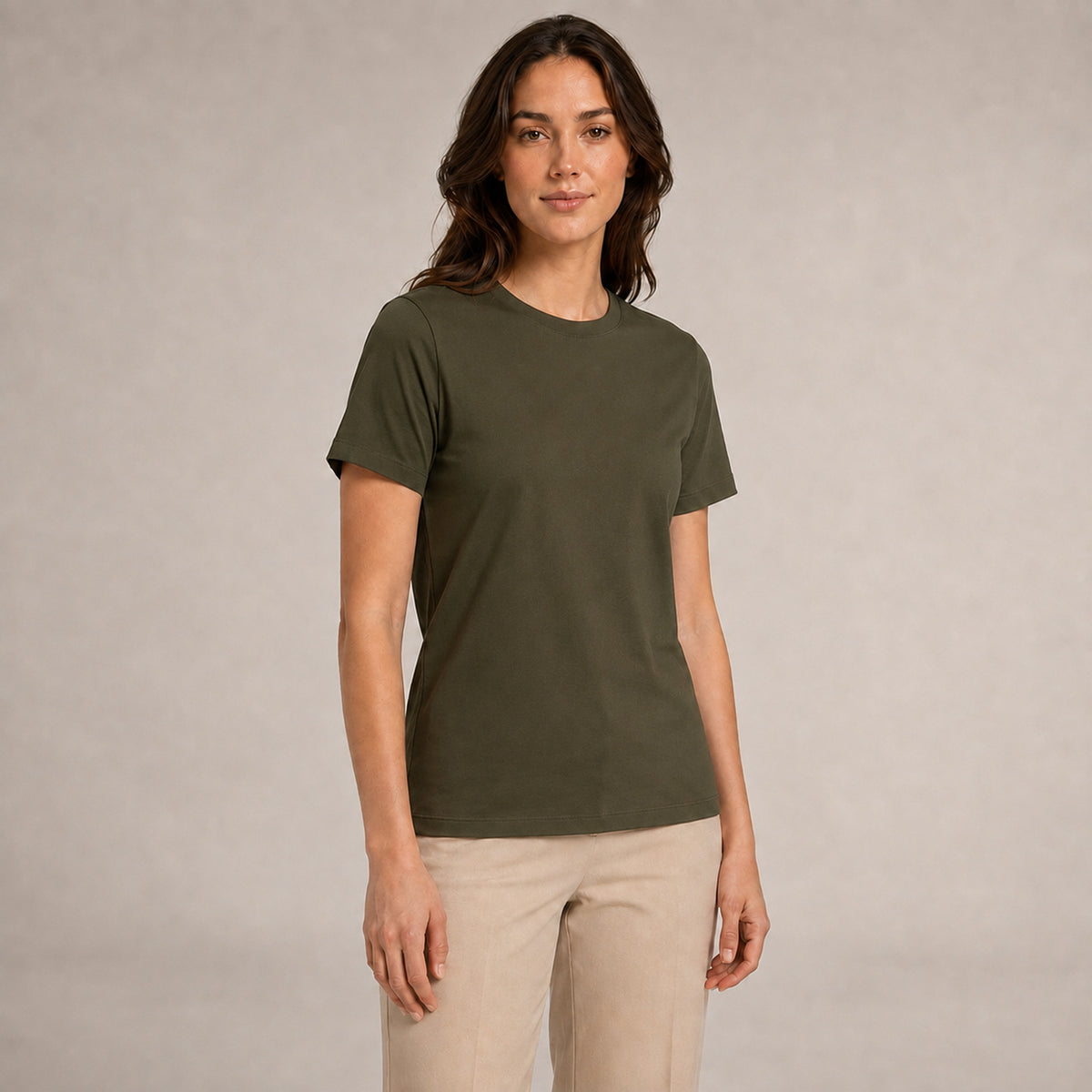 Crew Neck T-Shirt - Olive