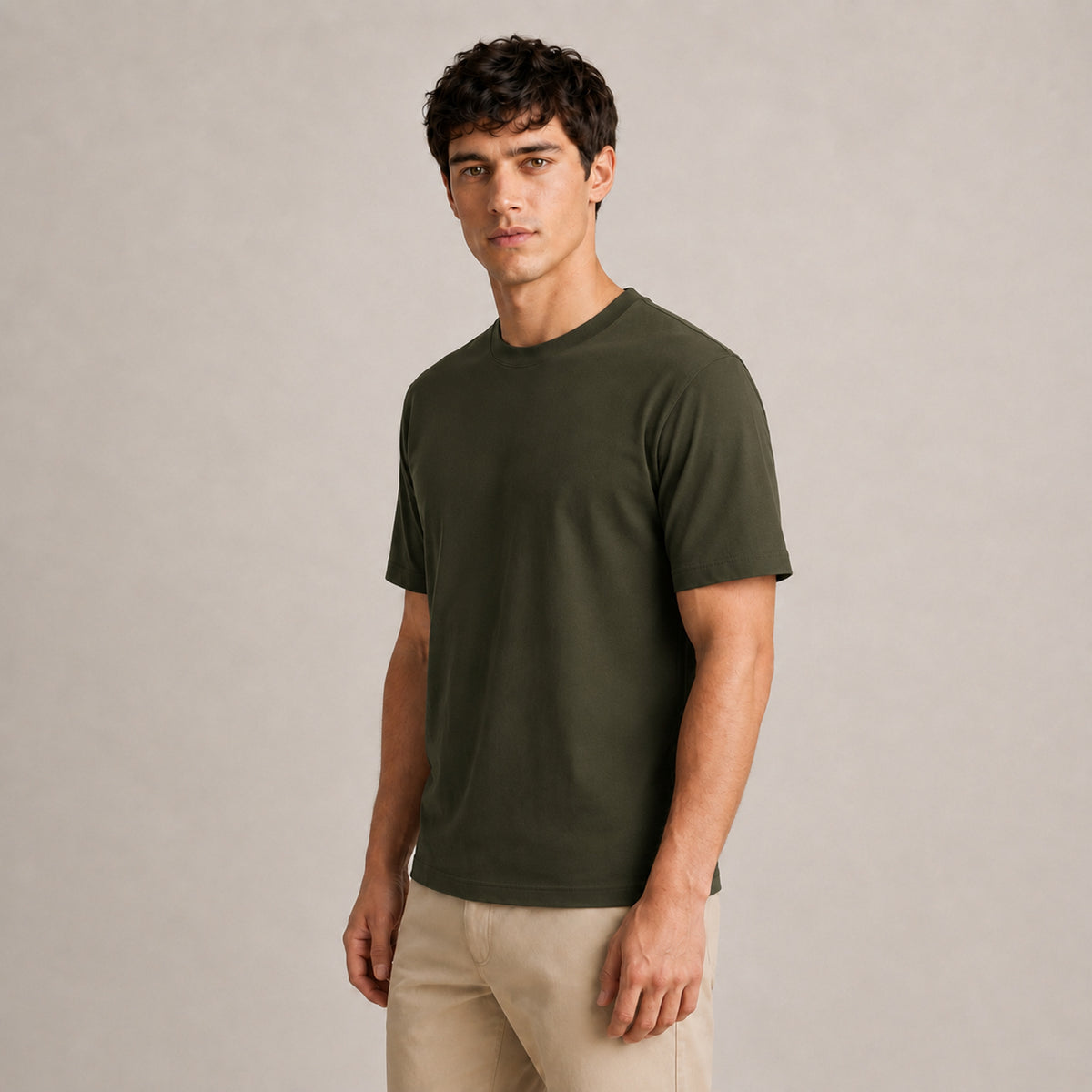 Crew Neck T-Shirt - Olive