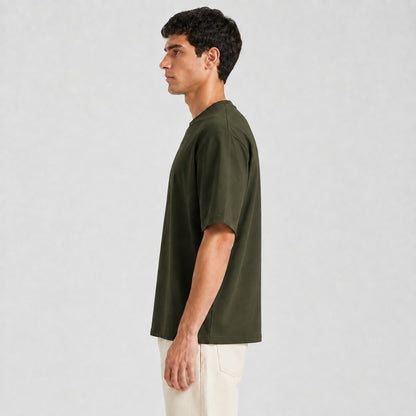 Drop Shoulder Oversized T-Shirt - Olive