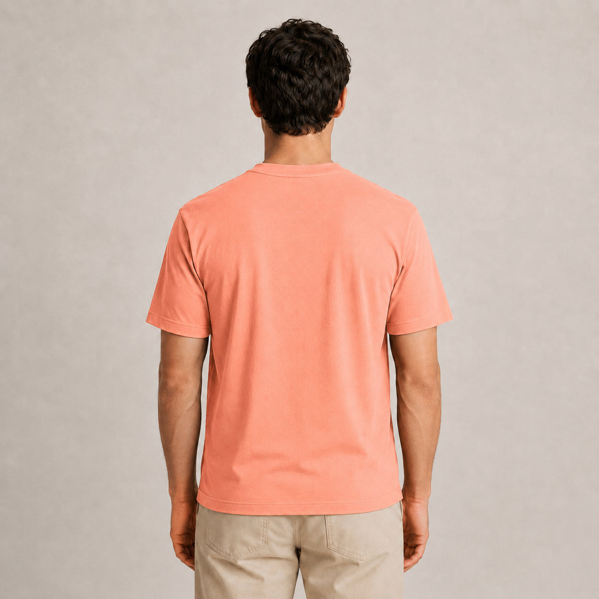 Crew Neck T-Shirt - Peach