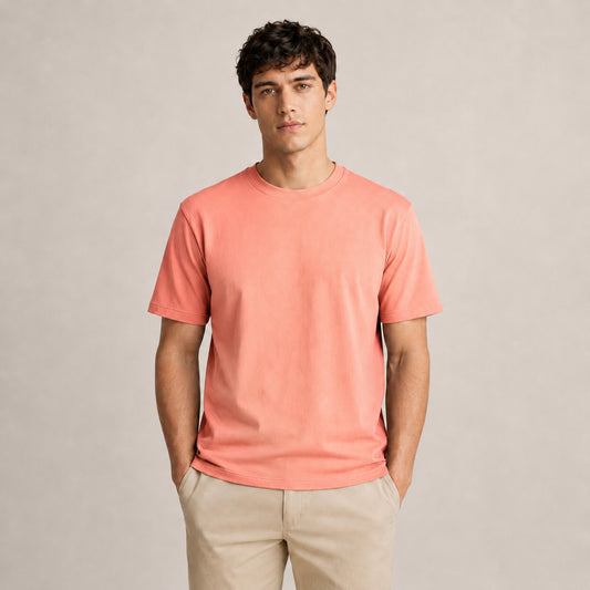 Crew Neck T-Shirt - Peach
