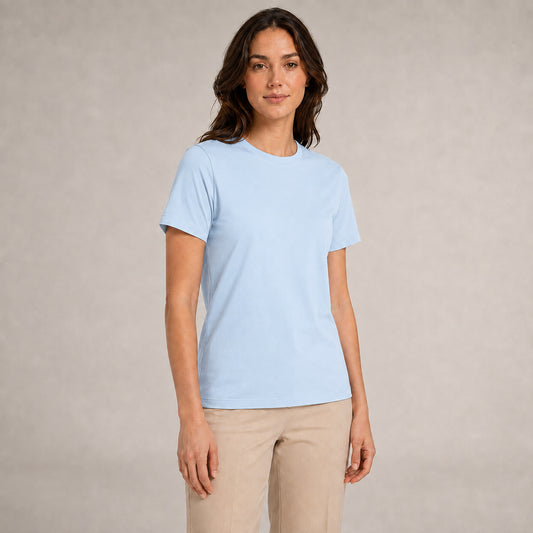 Crew Neck T-Shirt - Powder Blue
