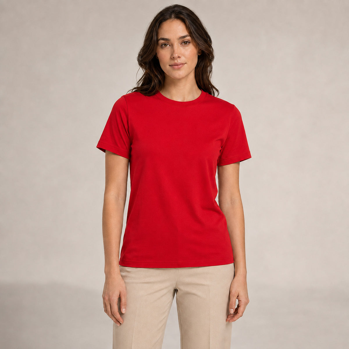 Crew Neck T-Shirt - Red