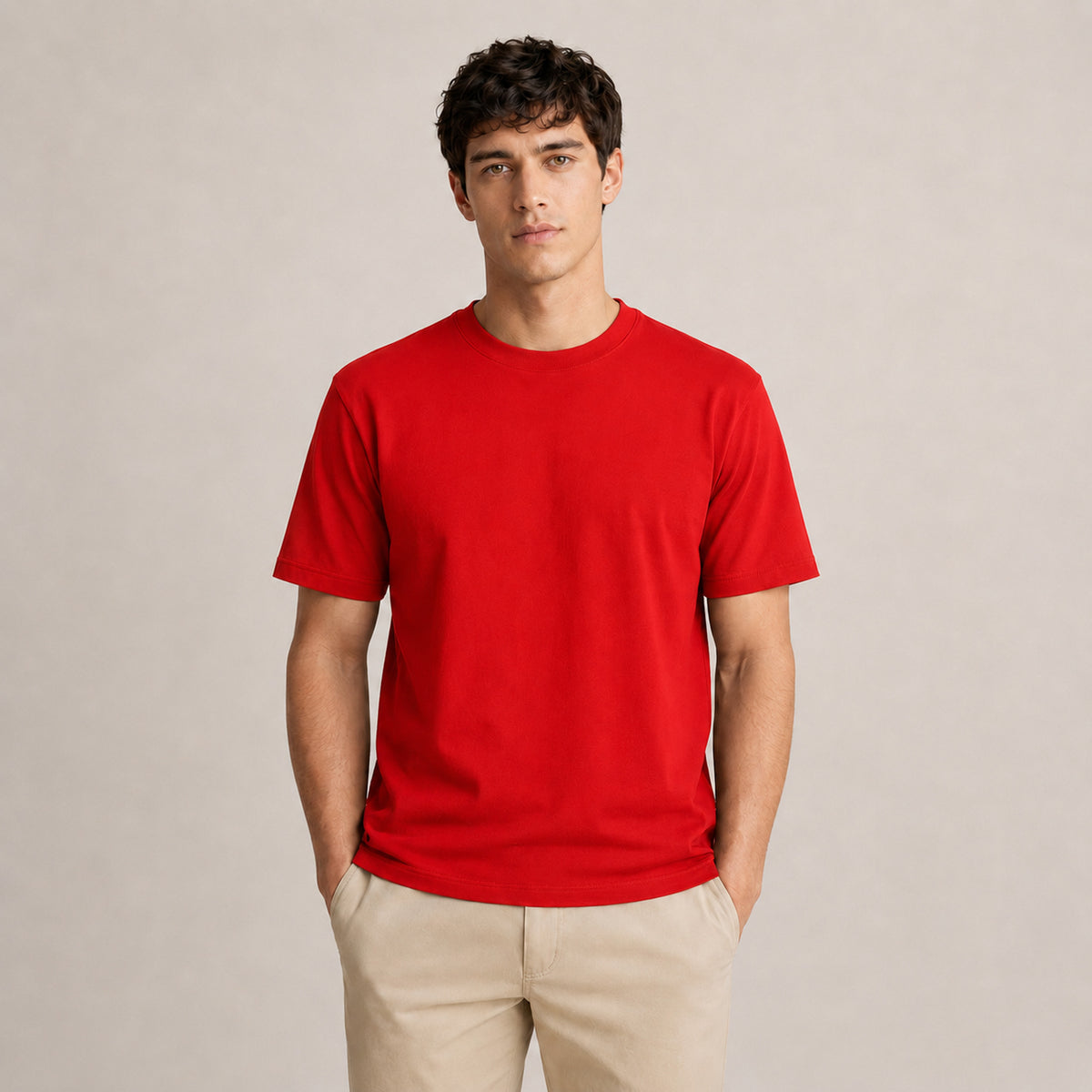 Crew Neck T-Shirt - Red