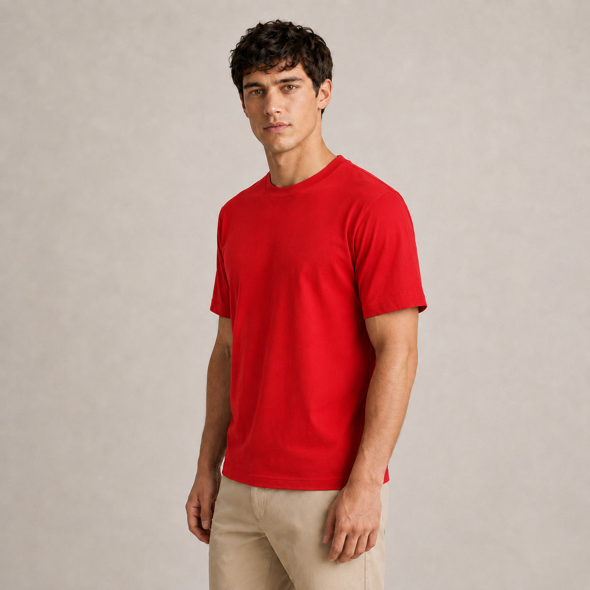 Crew Neck T-Shirt - Red