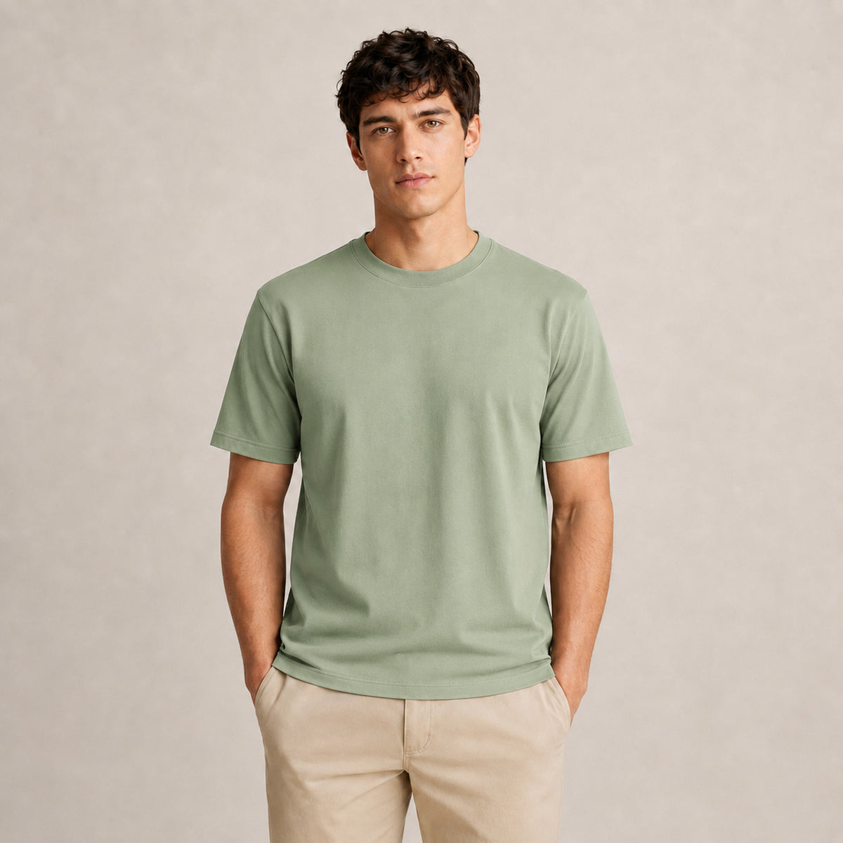 Crew Neck T-Shirt - Sage