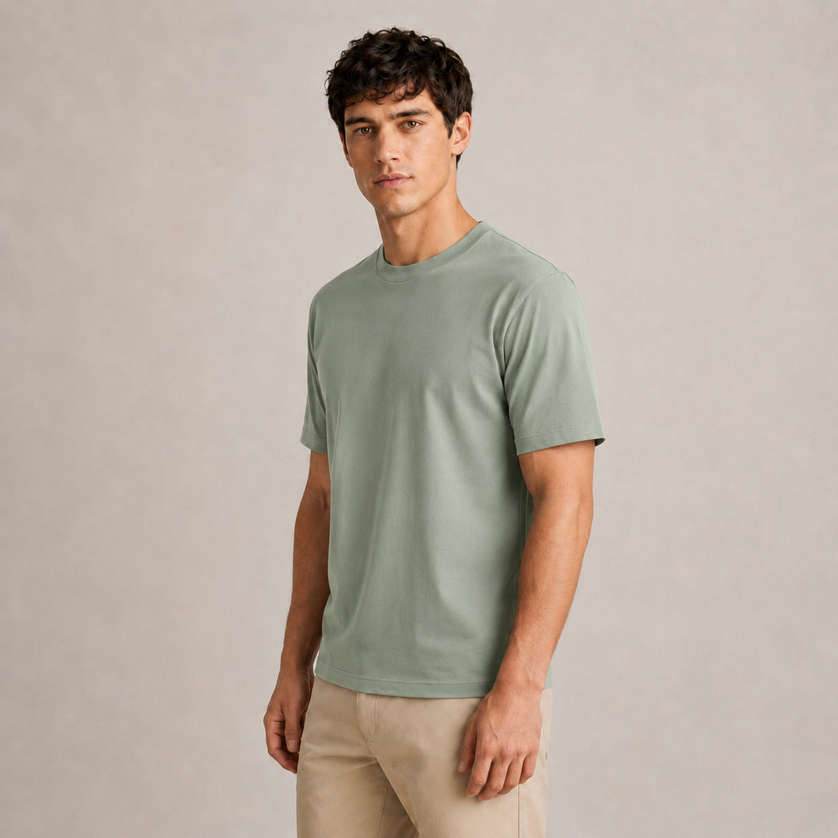 Crew Neck T-Shirt - Sage