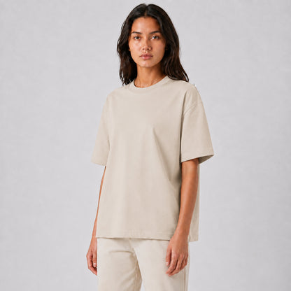Drop Shoulder Oversized T-Shirt - Smokey Taupe