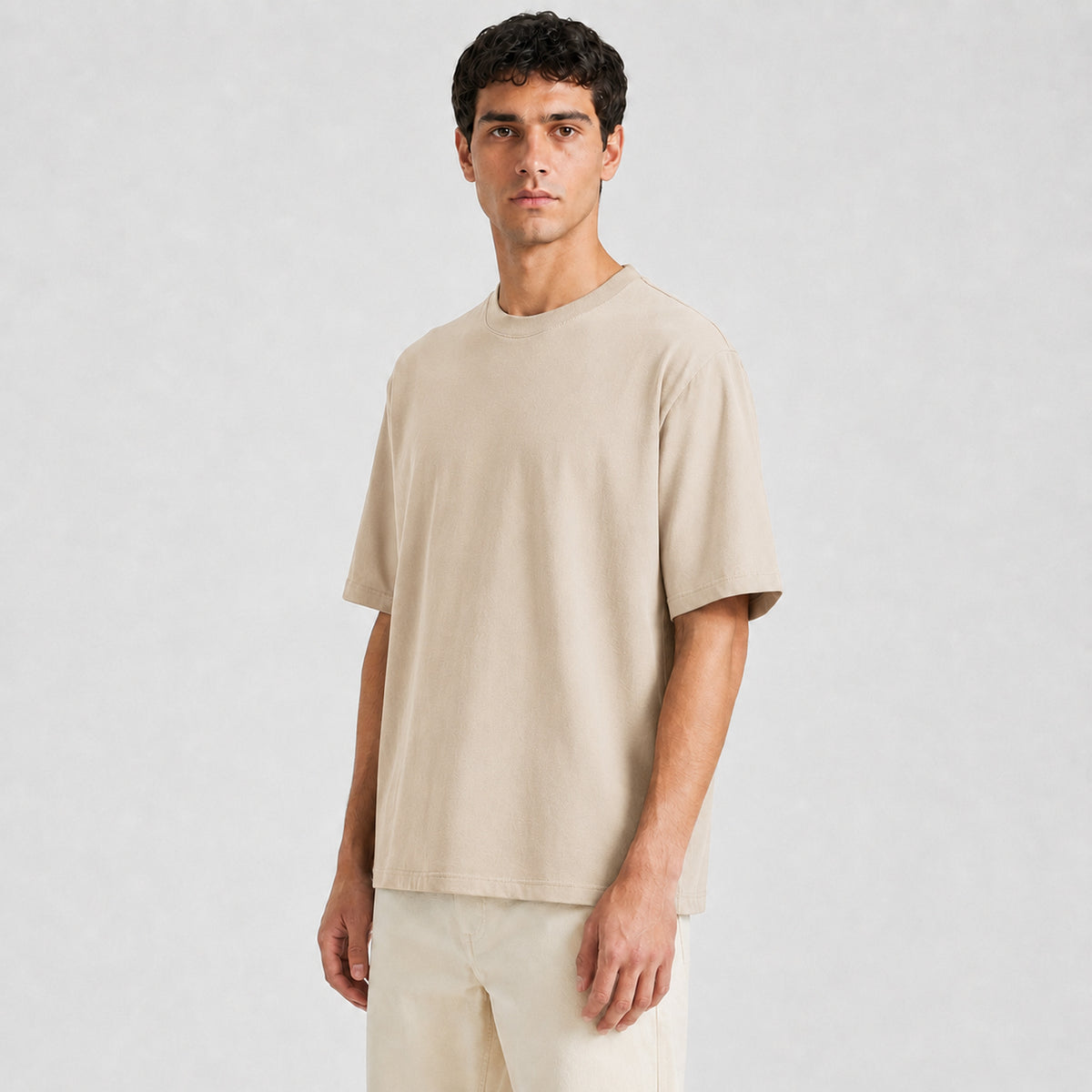 Drop Shoulder Oversized T-Shirt - Smokey Taupe
