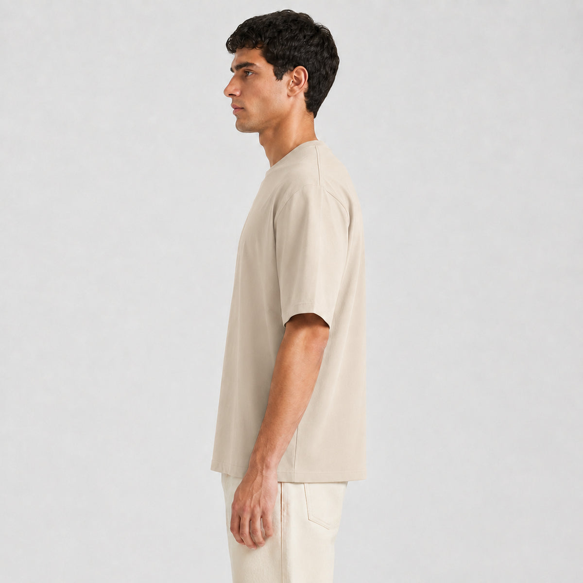 Drop Shoulder Oversized T-Shirt - Smokey Taupe