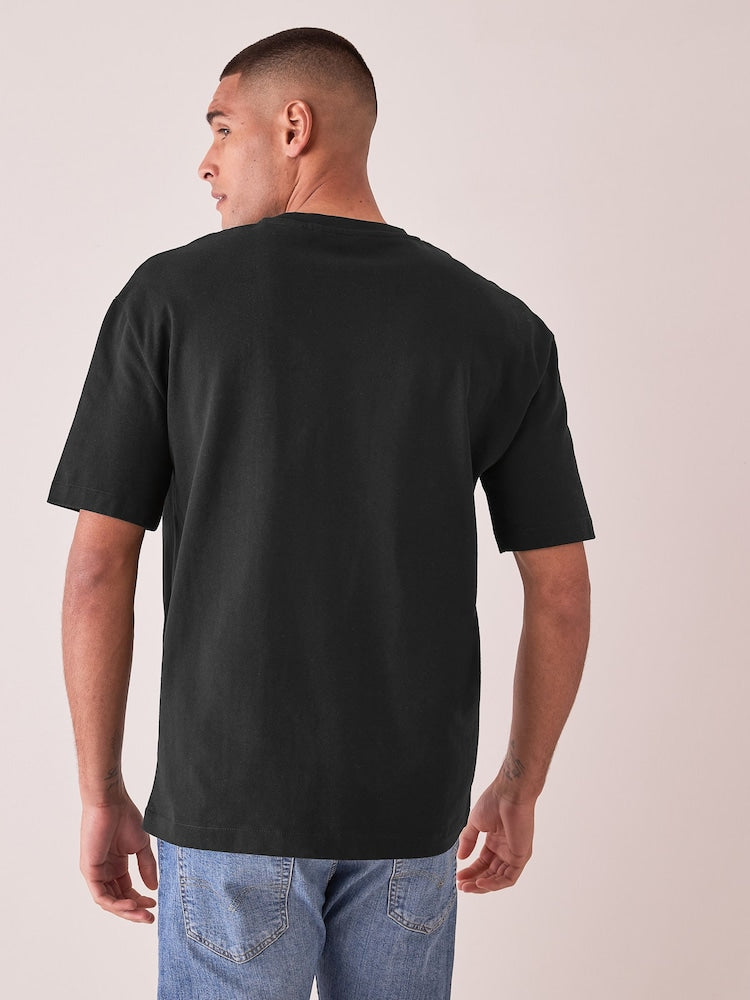 Drop Shoulder Oversized T-Shirt - Black