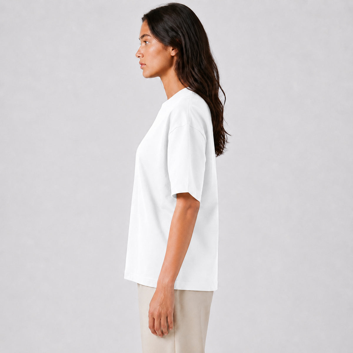Drop Shoulder Oversized T-Shirt - White