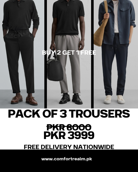 Pack of 3 - Basic Trousers